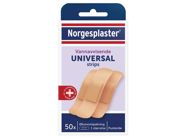 Norgesplaster Universal Strips 50 stk Vannavvisende