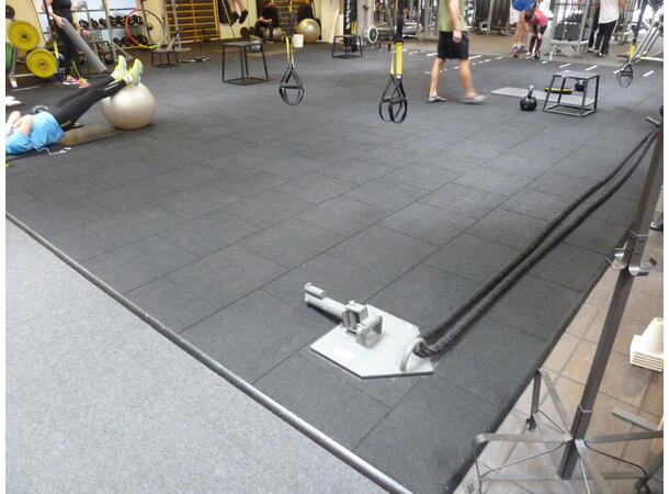 Gulv Quad 500x500x15 mm Gummiflis Sort