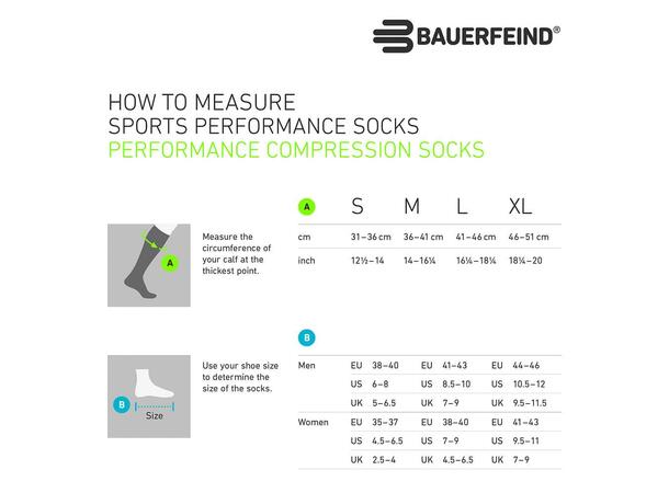 Bauerfeind Run Performance Comp Socks Dame, Hvit, Str. 35-37 Small