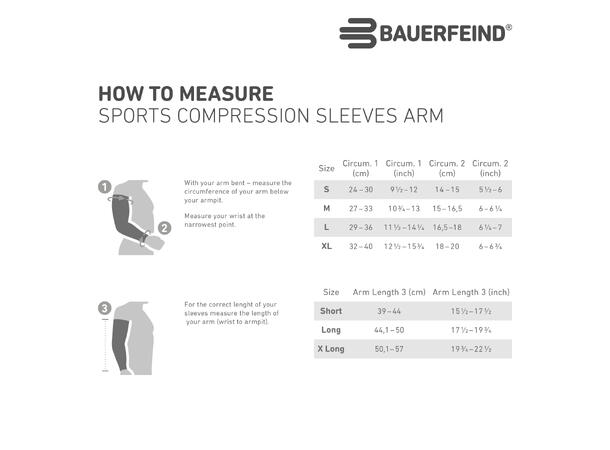 Bauerfeind Sports Comp Sleeves Arm Hvit, Small, Kort 