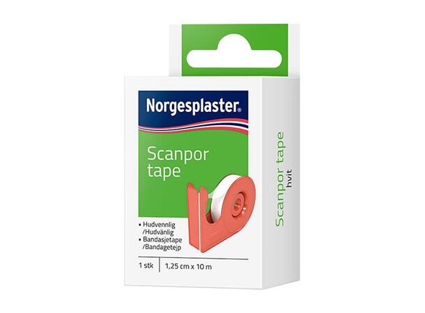 Scanpor Tape Hvit 12,5 mm 12,5 mm  x 10 m