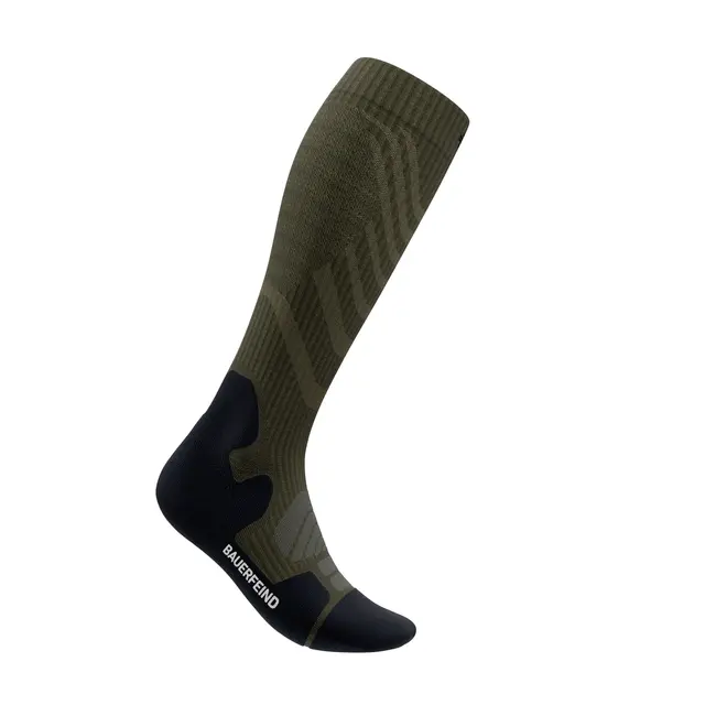 Bauerfeind Outdoor Merino Comp Socks Herre, Moss Green, Str. 42-45 Small 