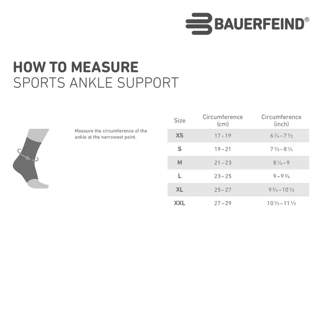 Bauerfeind Sports Ankle Support Sort Høyre, Small 