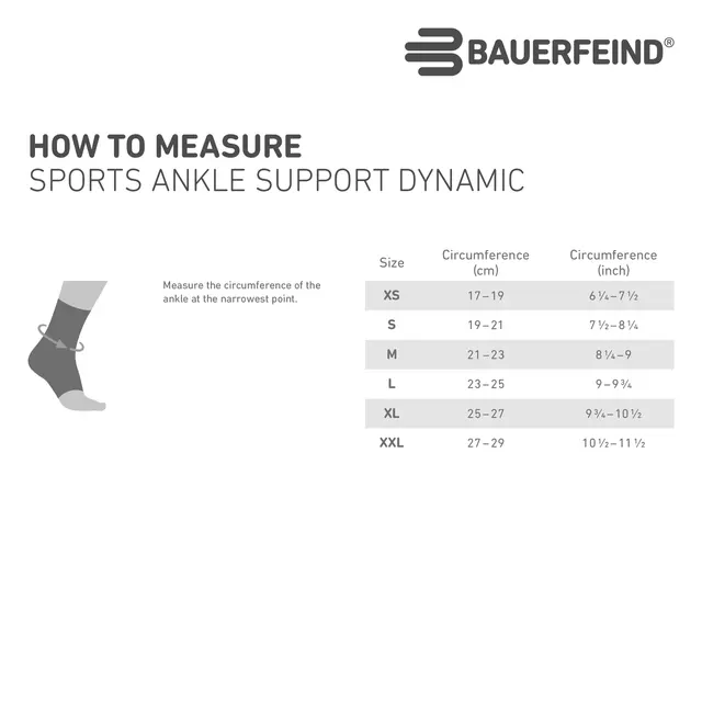 Bauerfeind Sports Ankle Support Dynamic Rivera, Small 