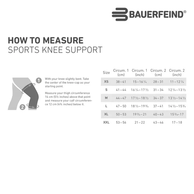 Bauerfeind Sports Knee Support Sort, Small 