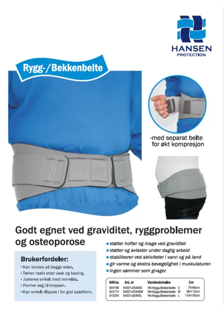 Helly Hansen Ryggbelte / Bekkenbelte Størrelse Large 