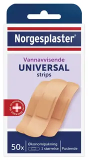 Norgesplaster Universal Strips 50 stk Vannavvisende