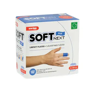 Sn&#248;gg Soft NEXT 6 cm x 4,5 m Bl&#229; Limfritt plaster - Lateksfri