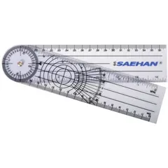 Vinkelm&#229;ler/ Goniometer Rulong 20 cm. Plexiglass. 0&#176; til 360&#176; pr 2&#176;
